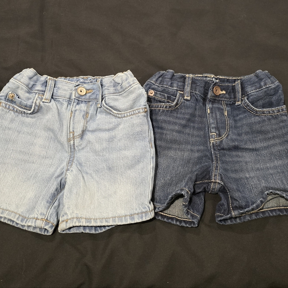 Toddler Denim Shorts Set - Light Blue and Dark Blue
